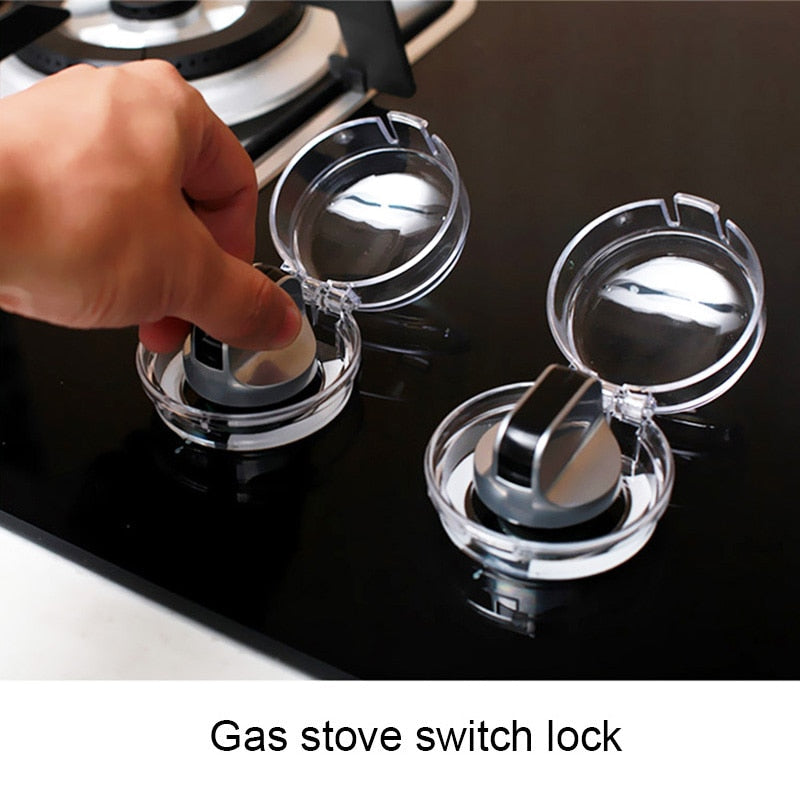 „ÄêGas Stove Cover„Äë2/4 Pcs Gas Stove Switch Protective Cover Clear Gas Stove Knob Cover Kit Kitchen Switch Protective Covers Strong and heat resistant, removable and reusable