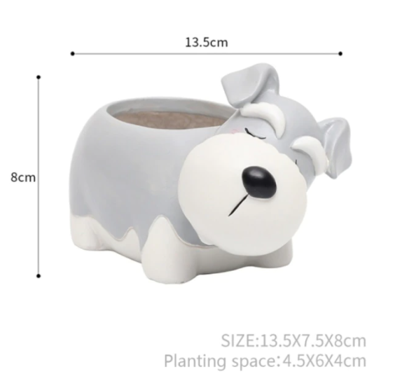 Creative Flower Pot Cartoon Dog Puppy Resin Planters Pots For Flowers Desktop Macetas Home Garden Decoration