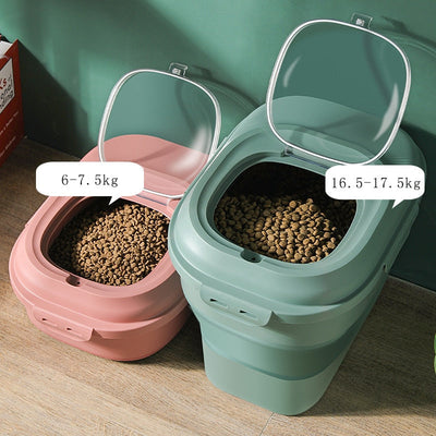 Pet Supplies Dog Food Storage Container 12.5L Dry Cat Food Box Bag Moisture-proof Seal with Measuring Cup Kitten Supplies