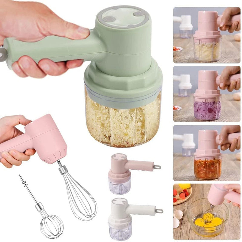 3 In 1 Electric Blender USB Rechargeable Kitchen Food Mixer Masher