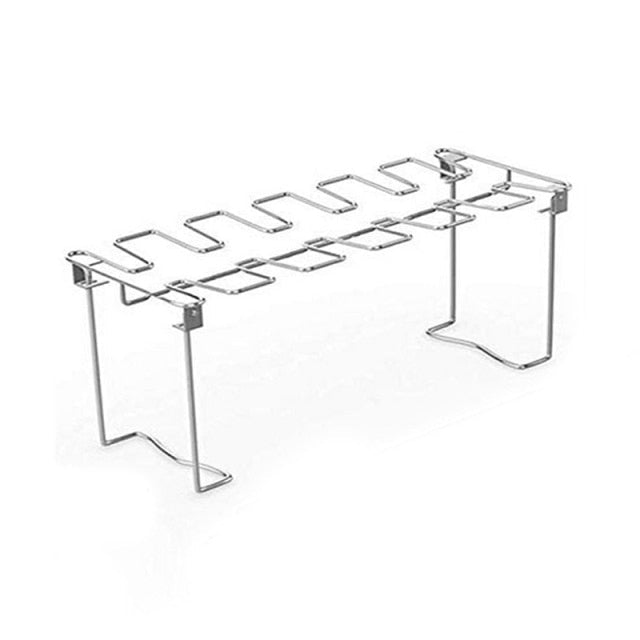 Stainless Steel Chicken Wing Leg Rack Grill Holder Rack with Drip Pan for BBQ Multi-Purpose Chicken Leg Oven Grill Rack