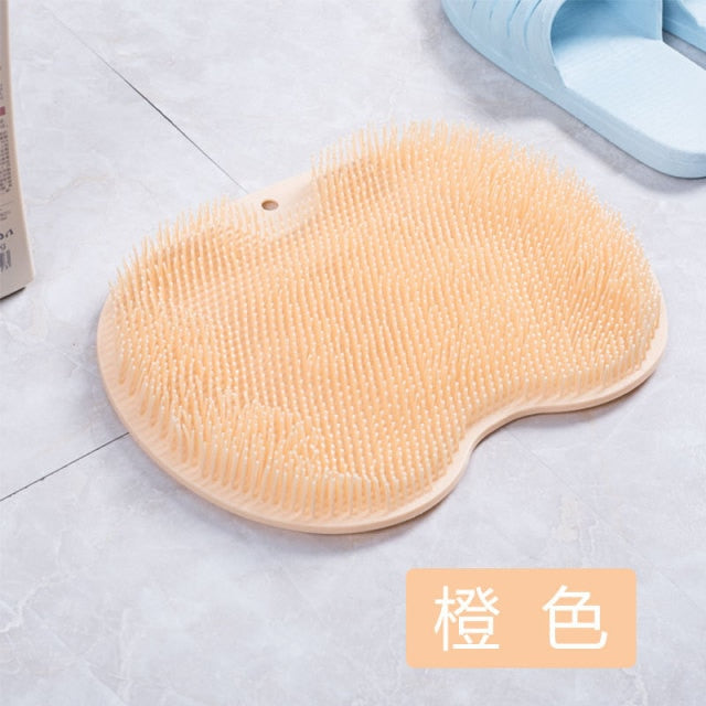 NEW Multifunctional back rubbing artifact with suction cup brush back bath bathroom foot rubbing plantar massage brush TPE foot pad Magic Bath Sponge Dead Skin Removing