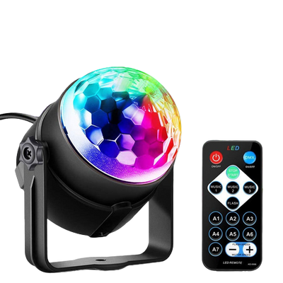 RGB Disco Ball Party Lights DJ Disco Light LED Projector Strobe Lamp Birthday Party Car Club Bar Karaoke Xmas Sound Activated