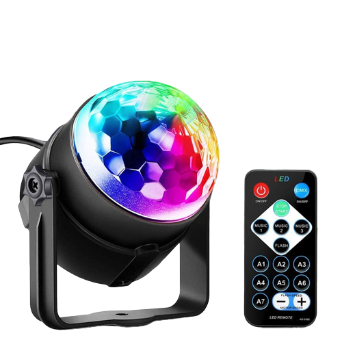 RGB Disco Ball Party Lights DJ Disco Light LED Projector Strobe Lamp Birthday Party Car Club Bar Karaoke Xmas Sound Activated