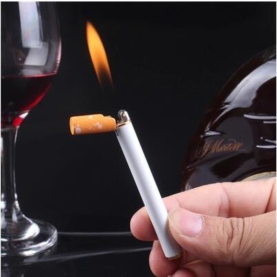 1pcs creative fashion mini metal lighter butane gas inflatable cigarettes tool Funny model smoking gift military