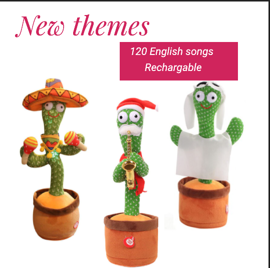 USB Charging Dancing Cactus Toys Children Christmas Gift