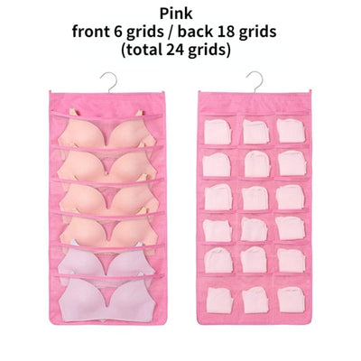 Hook Folding Underwear Socks Storage Bag Double Sided 15/24/30/36 Grids Multifunction Clear Hanging Bra Clother Organizer Hanger