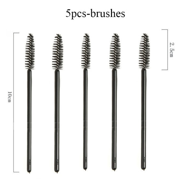 SHIDISAHNGPIN New Disposable 5/50Pcs Crystal Eyelash Makeup Brush Diamond Handle Mascara Wands Eyelash Extension Makeup tool