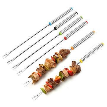 BBQ Fork Reusable Barbecue Skewers Stick Cooking Tools