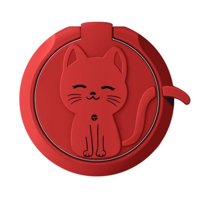 Circle Cat Liquid Feel Mobile Finger Ring Phone Stand Holder Car Bracket Phone Holder Stand Suporte Celular For iPhone All Phone