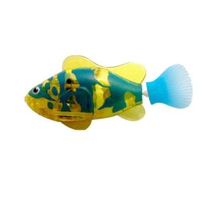 Kids Bath Toys Electric Swimming Robot Fish Toy Mini Aquarium Fish Water Activated Swimming Fish with LED Light for Bathroom