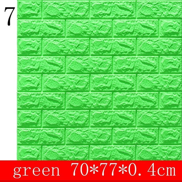 10pcs 3D Wall Sticker Imitation Brick Bedroom Decoration Waterproof Self-adhesive Wallpaper