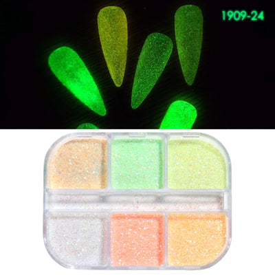 Luminous Nail Neon Glitter Sequin Butterfly Hexagon Fluorescent Green Flake Glow in the Dark Nail Art Manicure Decoration BE1861