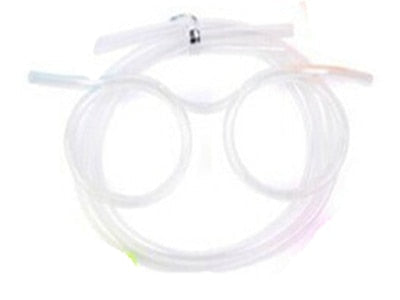 HOT 1PC Fun Soft Plastic Straw Funny Glasses Flexible Drinking Toys Party Joke Tube Tool Kids Baby Birthday Interesting Game Gadgets