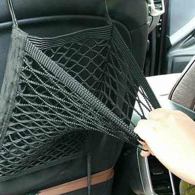 【3 Layer Net Bag】3-Layer Car Storage Net Bag Between Seats Car Divider Pet Barrier Stretchable Elastic Mesh Bag Organizer Auto Accessories