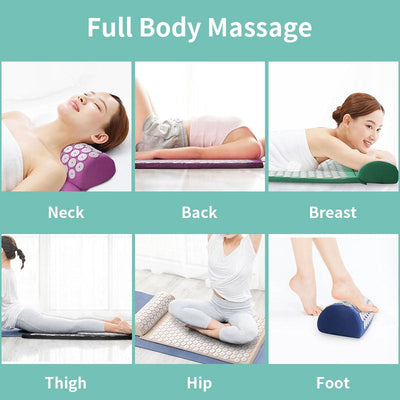 Yoga Acupressure Mat Neck Massager Cushion Kuznetsov&#39;s Applicator Back Pain Relief Needle Pad Eco Pranamat Pillow Set Gift Bag