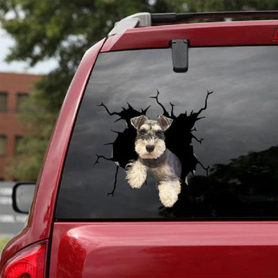 Funny Dog Head In The Crack Vinyl Car Stickers