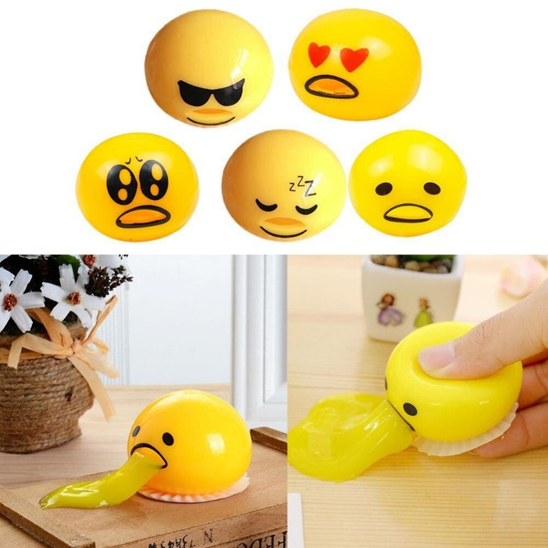 Vomiting Egg Anti Stress Toy Yolk Vomit Squeezed Slime Creative Prank Gifts Fun Stress Relief Vent Balls Healthy Squeeze