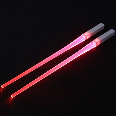 Creative 2pcs/Pal LED Lightsaber Chopsticks Light Up Durable Lightweight Kitchen Dinning Room Party Portable Food Safe Tableware