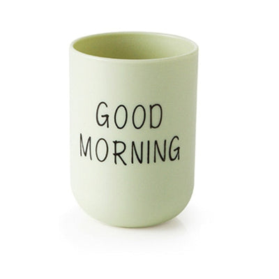 Bathroom Tumblers Good Morning Cup Round Toothbrush Toothpaste Holder Cup Travel Washing Cup