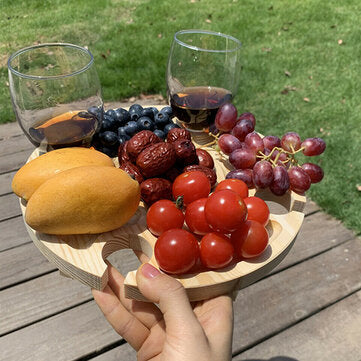 Wooden Outdoor Folding Picnic-Table With Holder 2 In 1