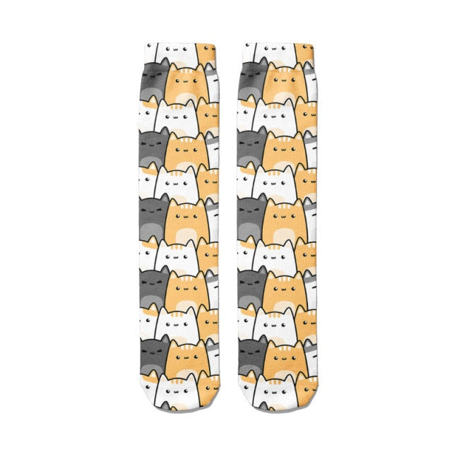 Funny Harajuku 3D Printing Cute Cartoon Panda Socks New Funny Men Women&