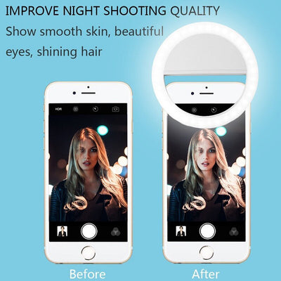 Mini Mobile Phone LED Selfie Light Anchor Beauty Lens Live Rechargeable Broadcast Artifact Round Ring Mobile Phone Fill Light