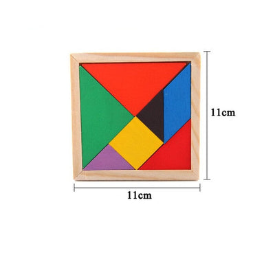 New High Quality Wooden Tangram Jigsaw Brain Tetris Game Puzzle Bloacks Preschool Children Play Training Educational Toys