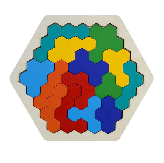 New High Quality Wooden Tangram Jigsaw Brain Tetris Game Puzzle Bloacks Preschool Children Play Training Educational Toys