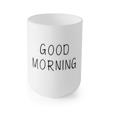 Bathroom Tumblers Good Morning Cup Round Toothbrush Toothpaste Holder Cup Travel Washing Cup