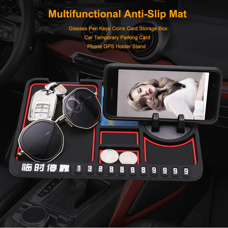 Non Slip Silicone Car Anti-Slip Mat Auto Phone Holder Sticky Anti Slide Dash Phone Mount Parking Number Card Car Pad Mat Gadget