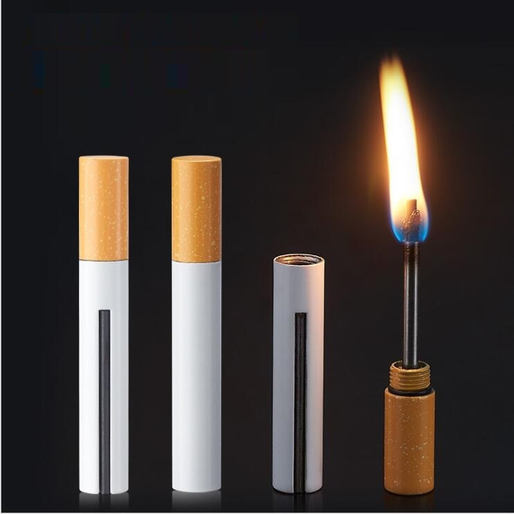 Creative Kerosene Lighter Waterproof Mini Cigarette Shape Metal Craft Gasoline Lighter.