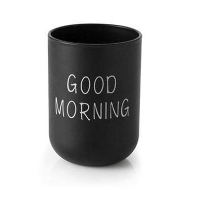 Bathroom Tumblers Good Morning Cup Round Toothbrush Toothpaste Holder Cup Travel Washing Cup