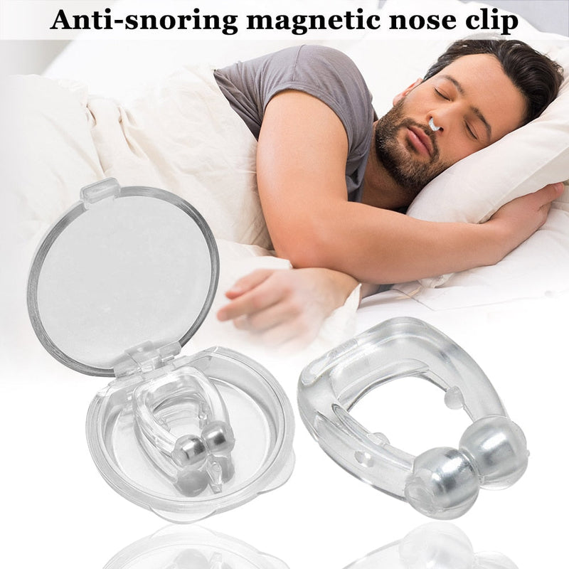 Silicone Magnetic Anti Snore Stop Snoring Nose Clip Sleep Tray Sleeping Aid Stop Snore Nose Vent Snore Reduce Device with Case