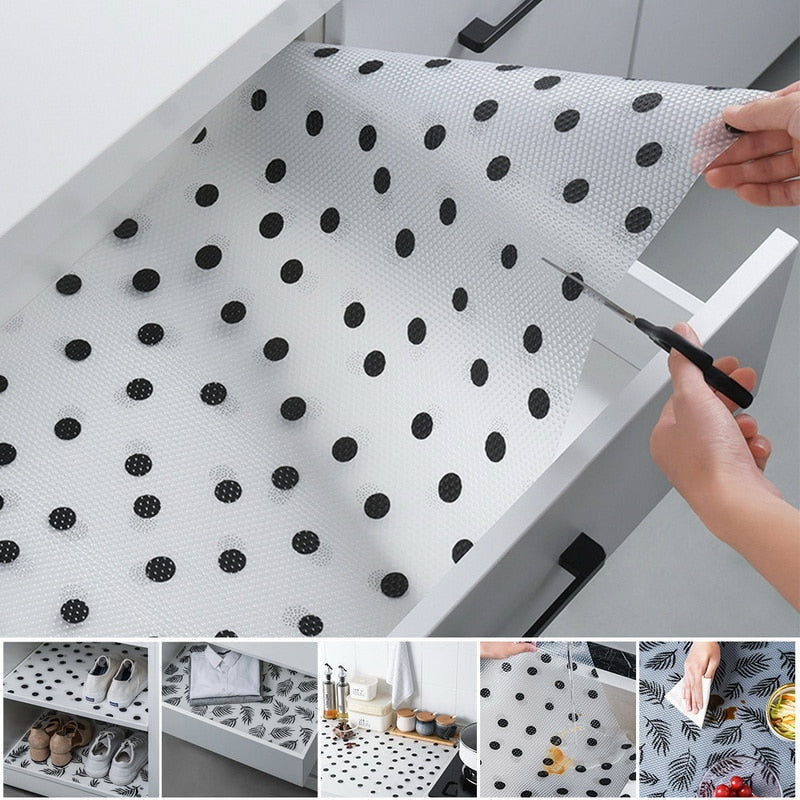 Oil-proof moisture kitchen table shelf liner  drawer mat  cupboards pad paper non slip waterproof closet placemat