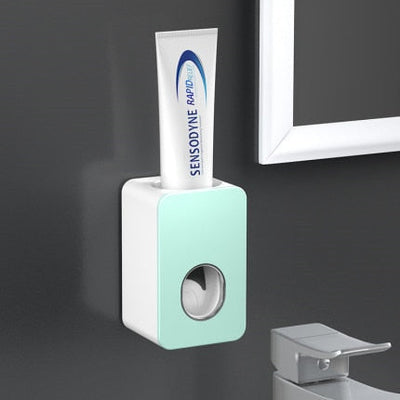 Toothpaste Dispenser Wall-Mounted Automatic Toothpaste Squeezer Toothpaste Holder For  Hole-Free Wall Hanging