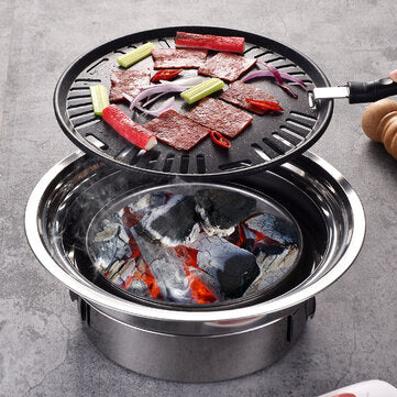 Stainless Steel Charcoal BBQ Grill Non-stick