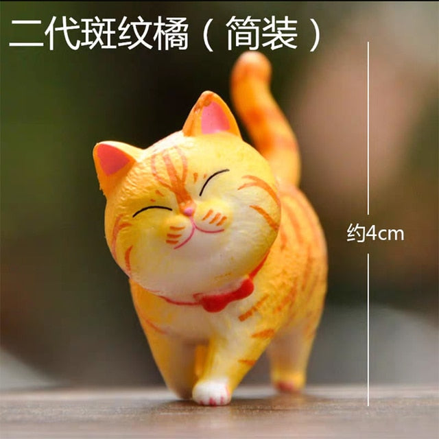 [mystery box!!!]mini kawaii bell cat Japan Anime lovely simulation animal Cat PVC action figure decoration toy collectible model kids toys gift