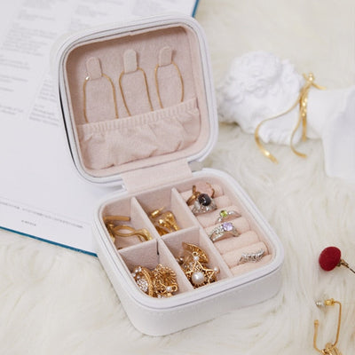 10*10*5cm Portable Jewelry Box Jewelry Organizer Display Travel Jewelry Case Boxes Leather Storage