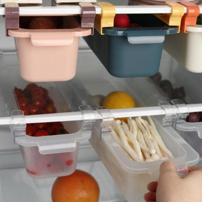 Adjustable Plastic Pull-out Drawers Refrigerator Storage Drawer Basket Refrigerator Fresh Spacer Layer Storage Rack Household