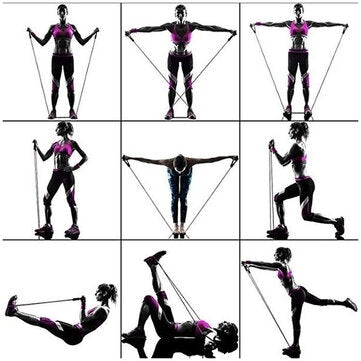 16PCS Men Home Resistance Bands Set Fitness Rubber Tubes