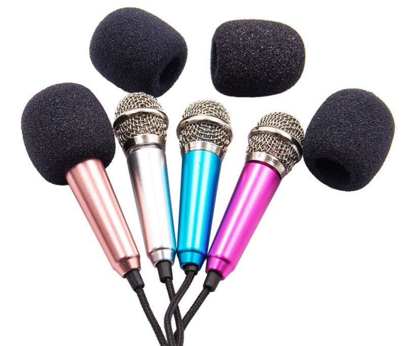 Portable 3.5mm Stereo Studio Mic KTV Karaoke Mini Microphone For Smart Phone Laptop PC Desktop Handheld Audio Microphone