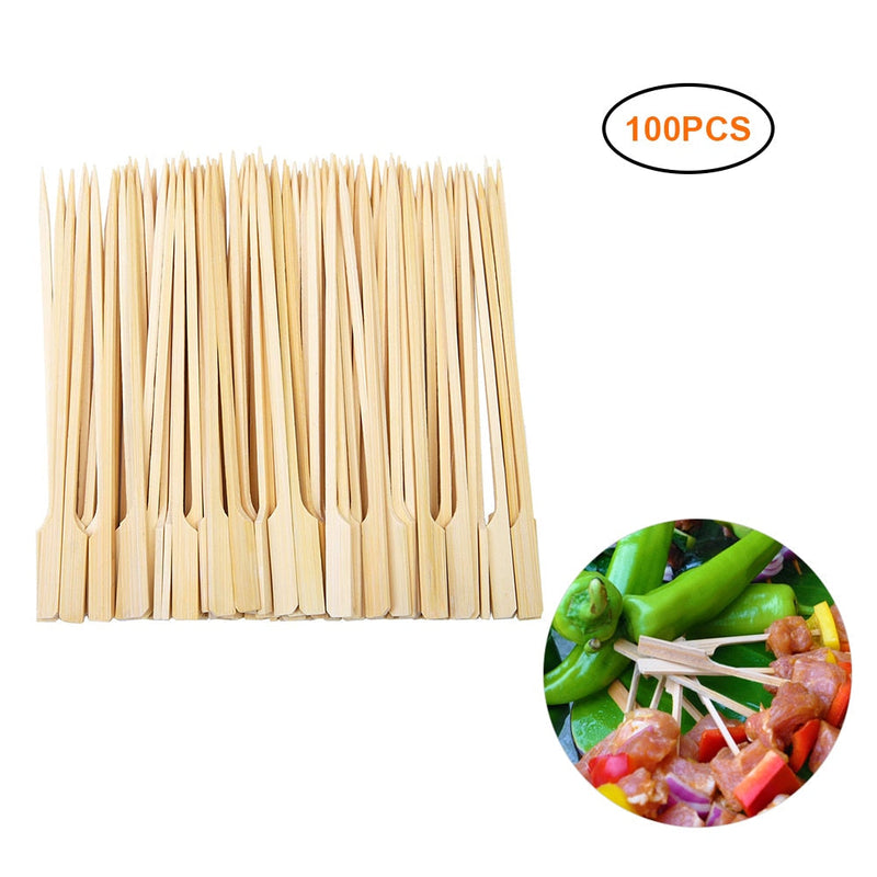 100PCS Disposable Wood Sticks Barbecue Tools Natural BBQ Bamboo Skewers For Shish Kabob Grill Fruit