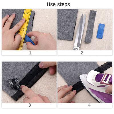 2/5M Pants Edge Shorten DIY Self-Adhesive Pants Mouth Paste Foot Presser Apparel Sewing Fabric for Suit Jeans Trousers Skirts