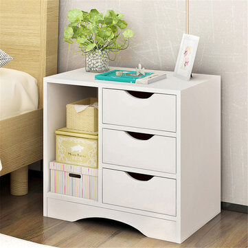 Side Table Drawers Nightstand Storage Cabinet