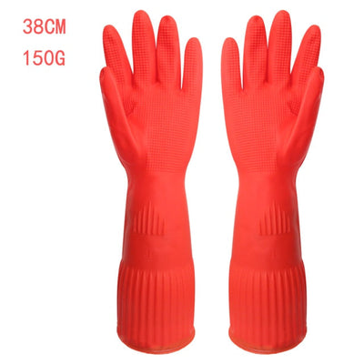 1Pair Lengthen Dishwashing Cleaning Gloves  Silicone Rubber Dish Washing Glove for Household Scrubber Kitchen Clean Tool