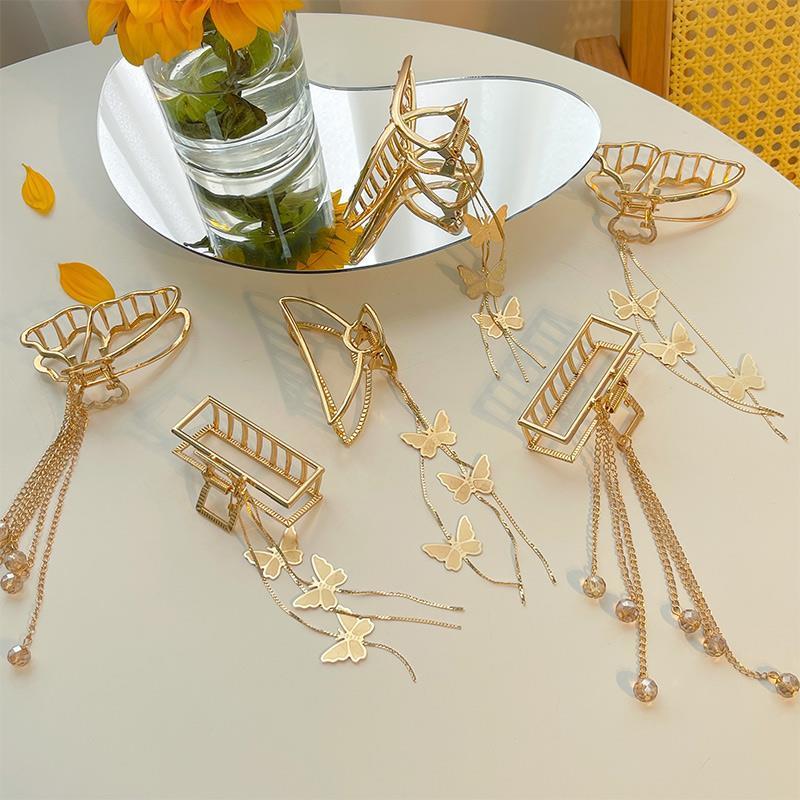 Elegant Claw Clips Metal Hair Accessories Hairpin Back Tassel Shark Clip