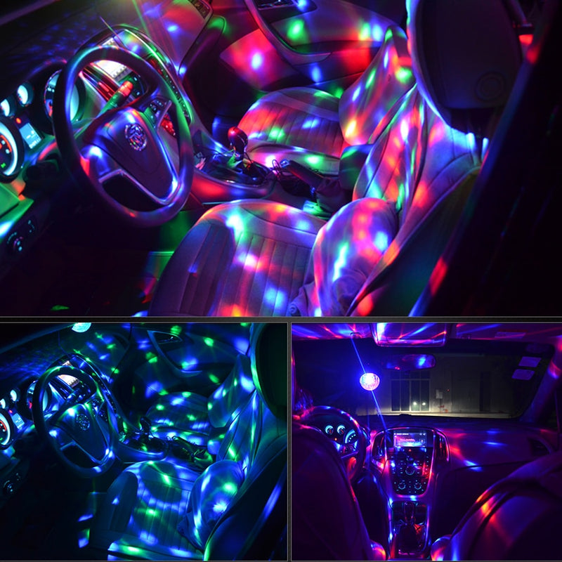 RGB Disco Ball Party Lights DJ Disco Light LED Projector Strobe Lamp Birthday Party Car Club Bar Karaoke Xmas Sound Activated