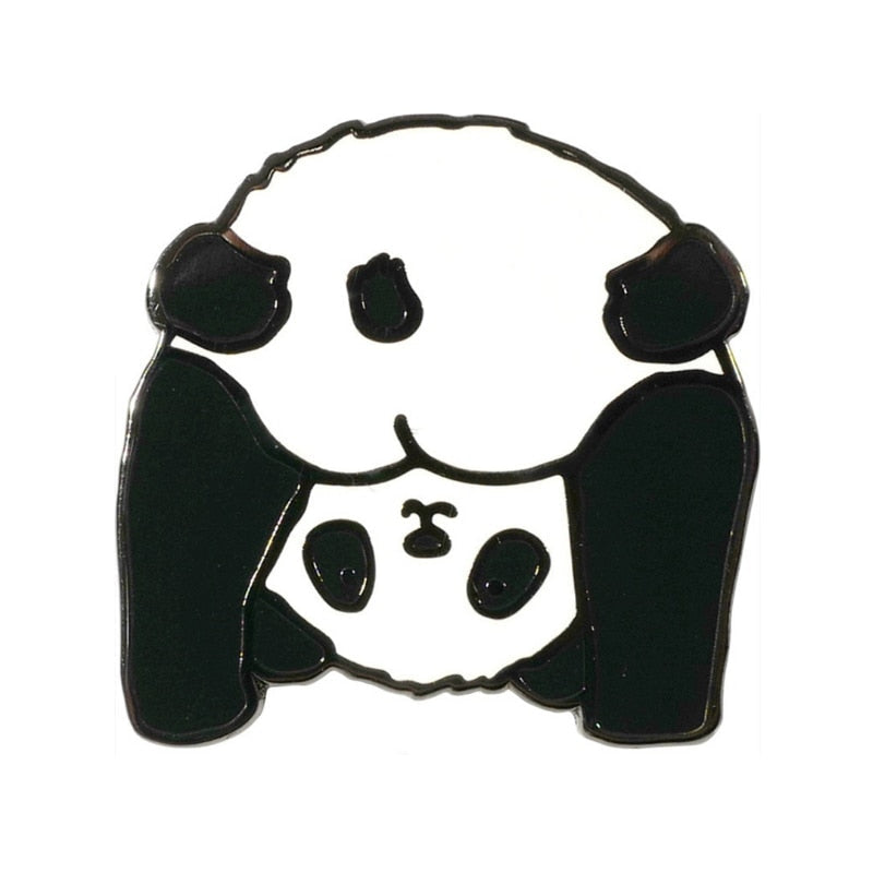 Panda Buttocks Enamel Brooches Lovely Animal  Lapel Pins Cartoon Badge Friend Jewelry Accessories Gift