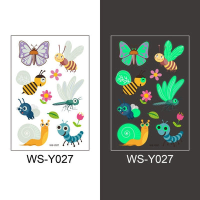 Tattoo Stickers Luminous Child Kid Temporary Fake Tattoos Glow Paste on Face Arm Leg for Children Body Art Mermaid Sticker